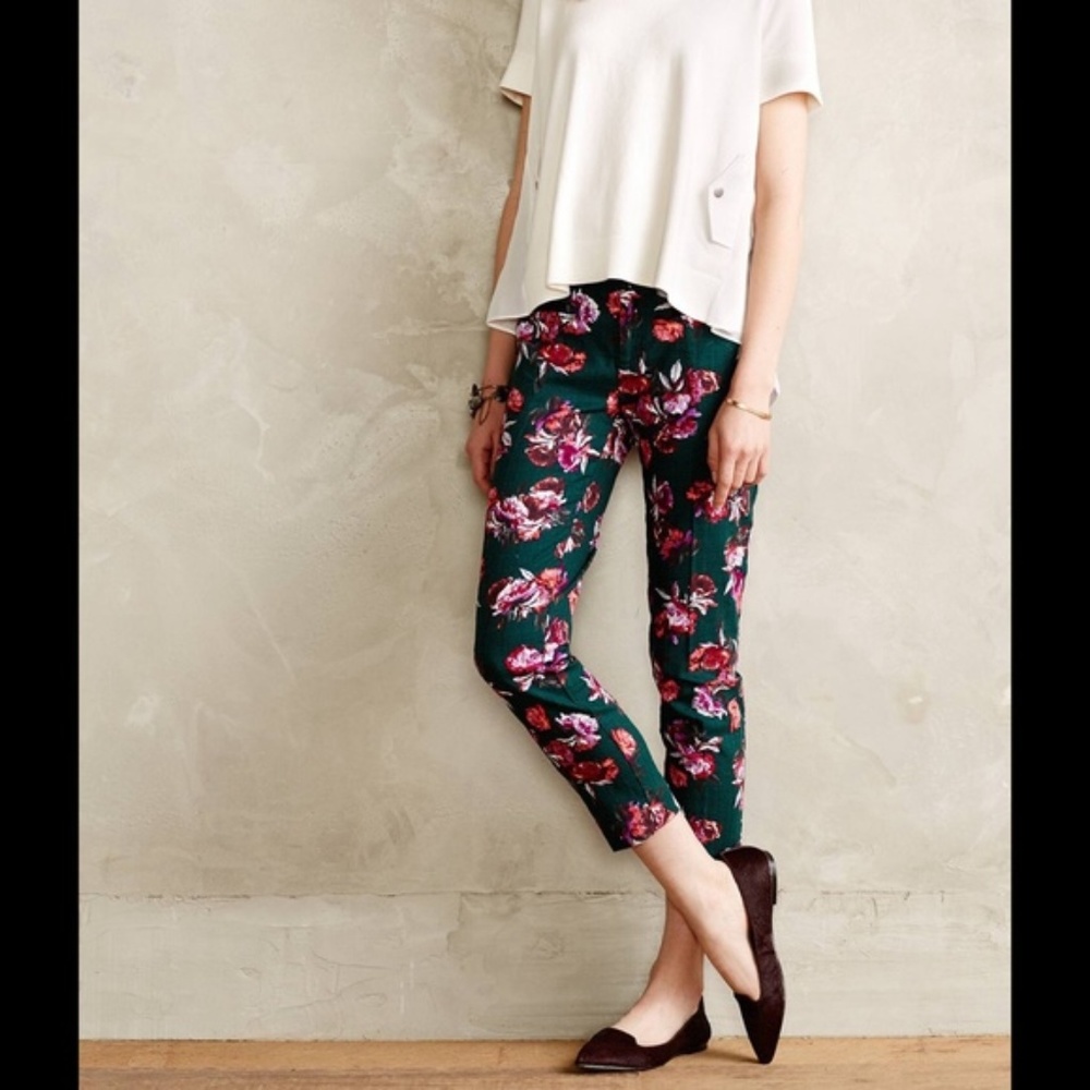 Anthropologie Cartonnier floral Charlie trousers